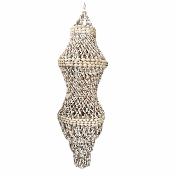 Vintage Boho Nassa Sea Shells Handmade Chandelier Lampshade 39” - Picture 8 of 10